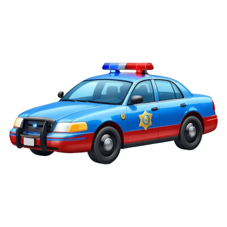 police car with lights on sticker