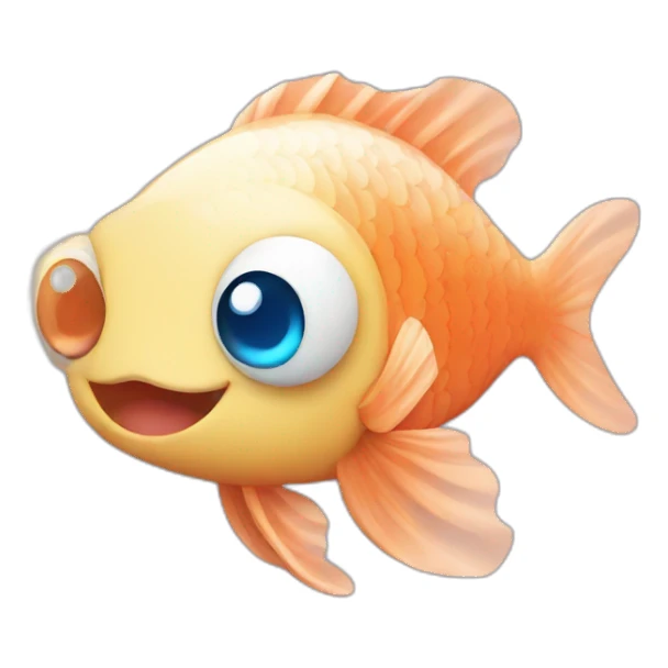 cute fish with blue eyes and hearts sticker