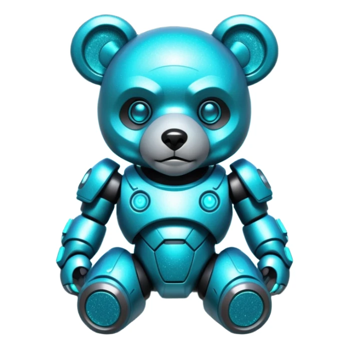glitter mech bear cian cyberpunk sticker