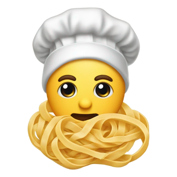 Fettuccine and linguine with a beanie that is cheesy sticker
