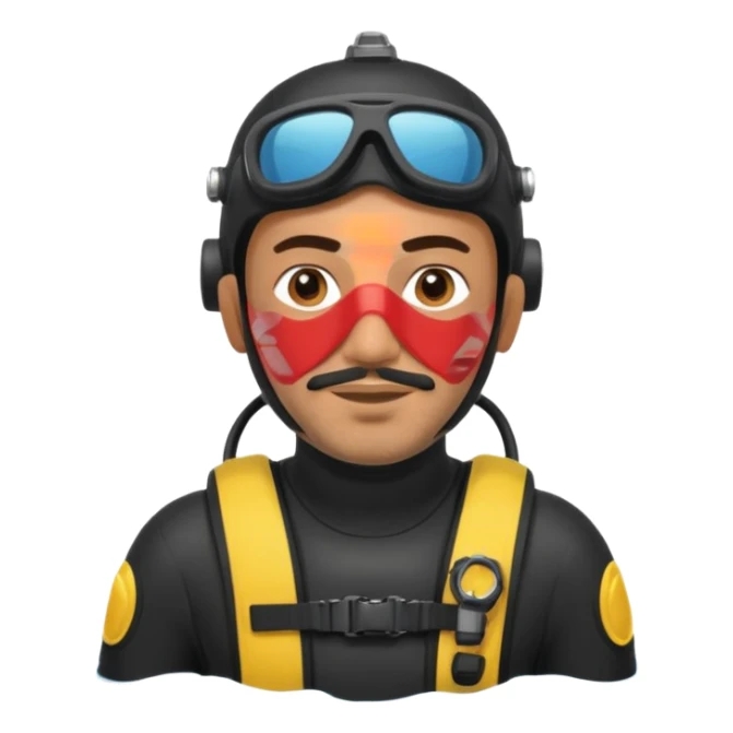 Moroccan male 38, scuba diving fan sticker