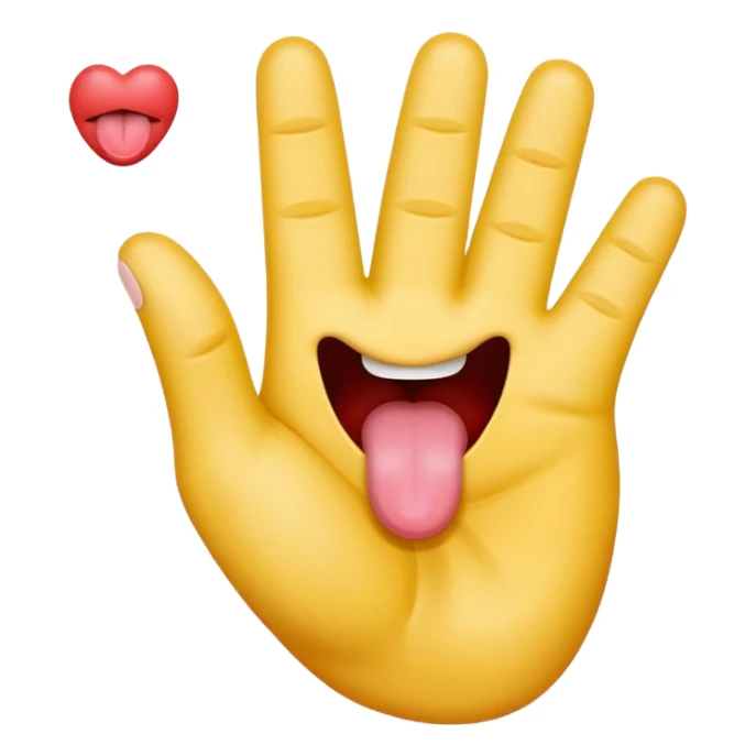 Tongue sticking out between two v'd fingers sticker