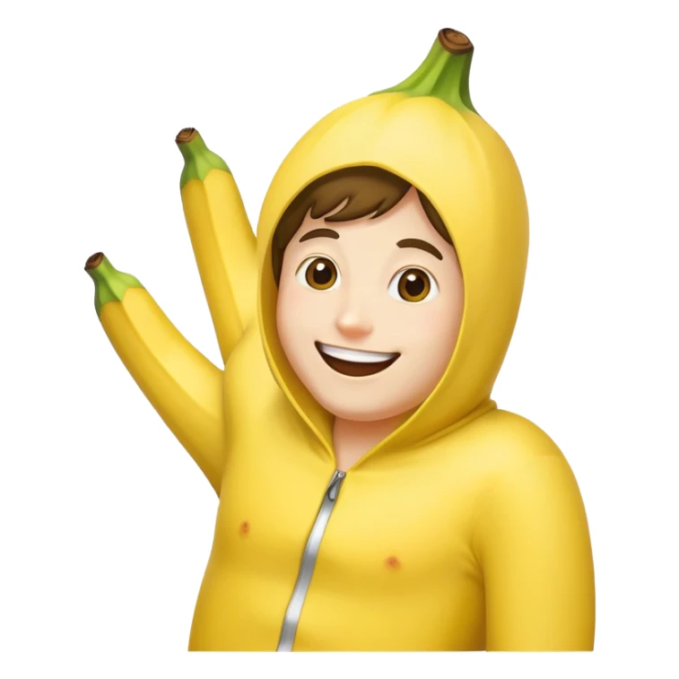 person wearing a banana costume sticker