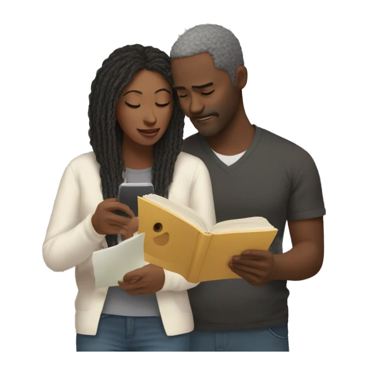 Couple reading Topics of the day sticker
