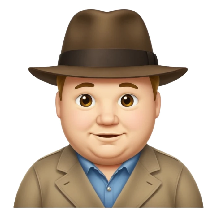 Fat guy tipping his fedora that’s in his head while smirking sticker