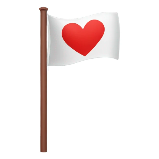 A flag with a red heart instead of a mast  sticker