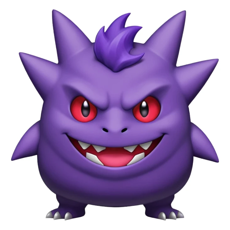 Gengar the Pokémon, full body, mischievous grin sticker