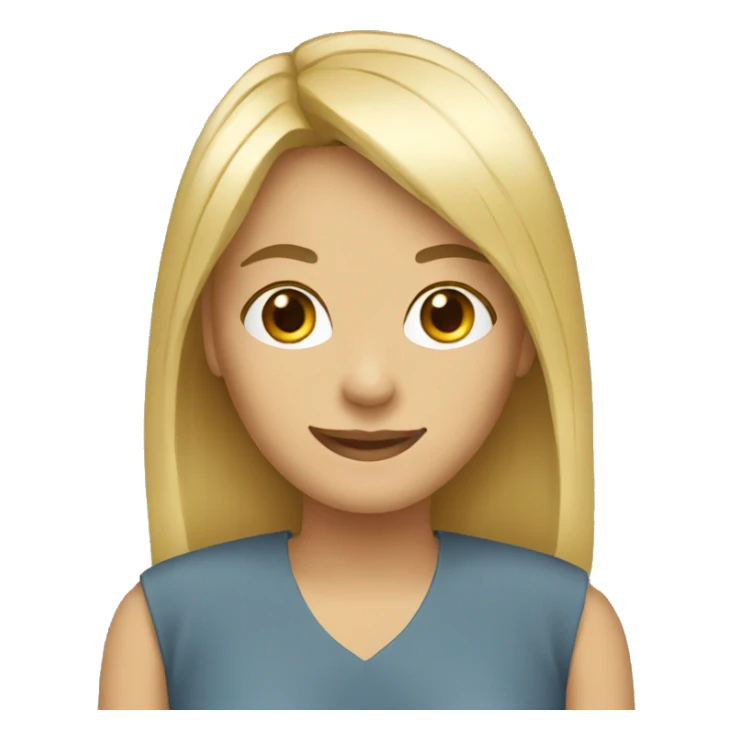 women with straight blond hair and bang smiling sticker