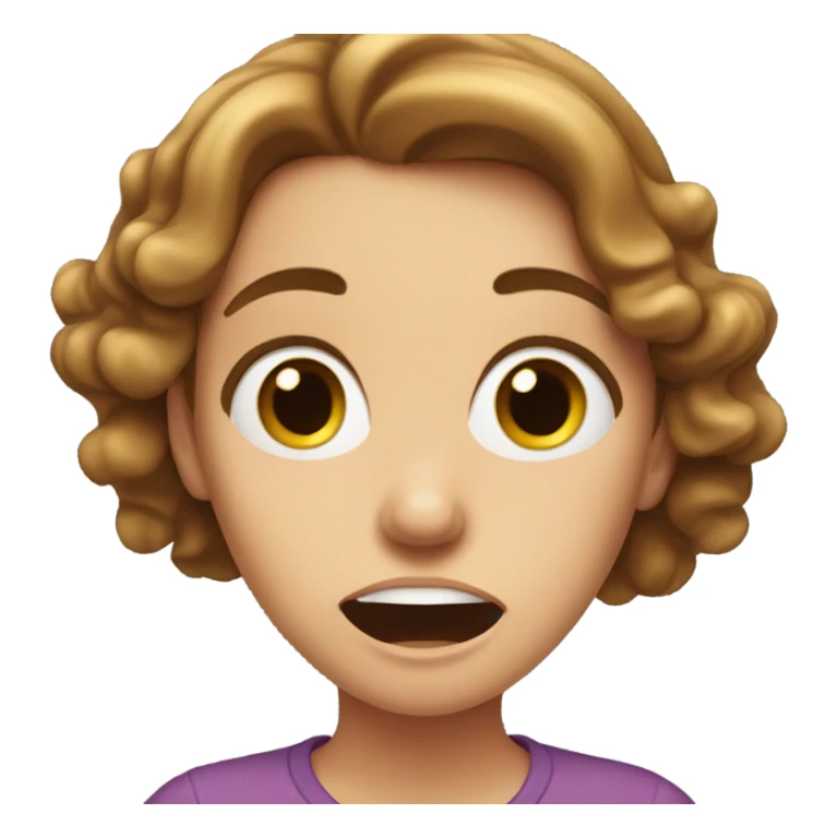 shocked wavy brown-hair white girl  sticker