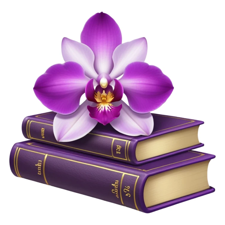 Dark academia 3 books with orchid sticker