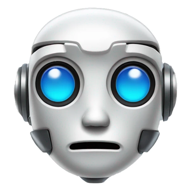 Robot head with heart eyes sticker