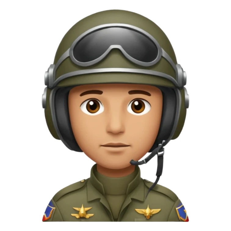 a brutal male military pilot in an aviation helmet and a modern uniform. maximum quality sticker