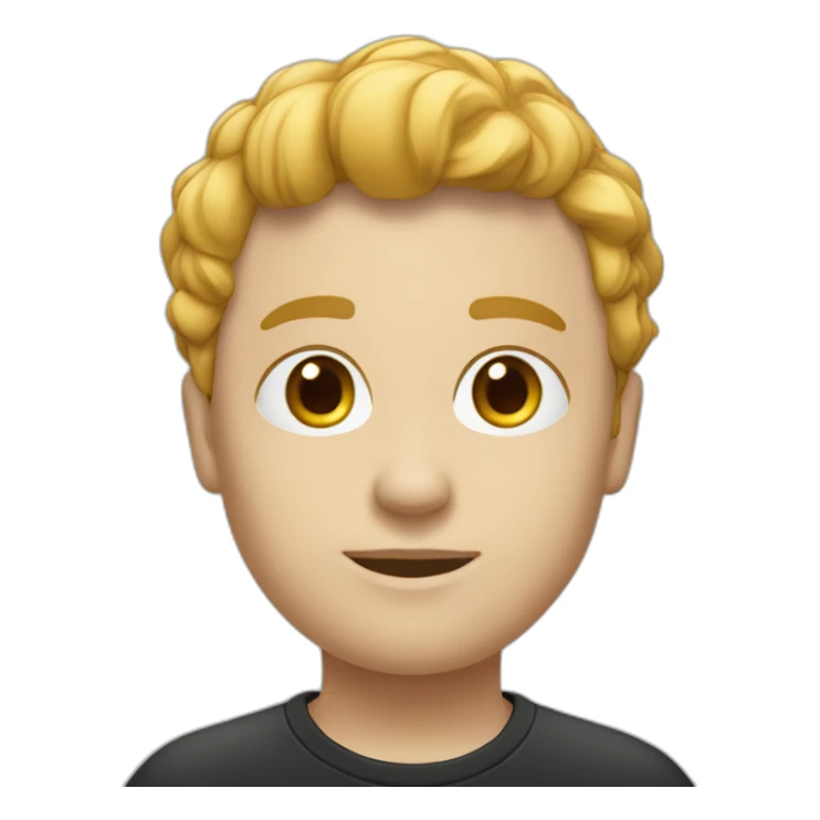 Un garçon blanc fâché cheveux courts et noir sticker