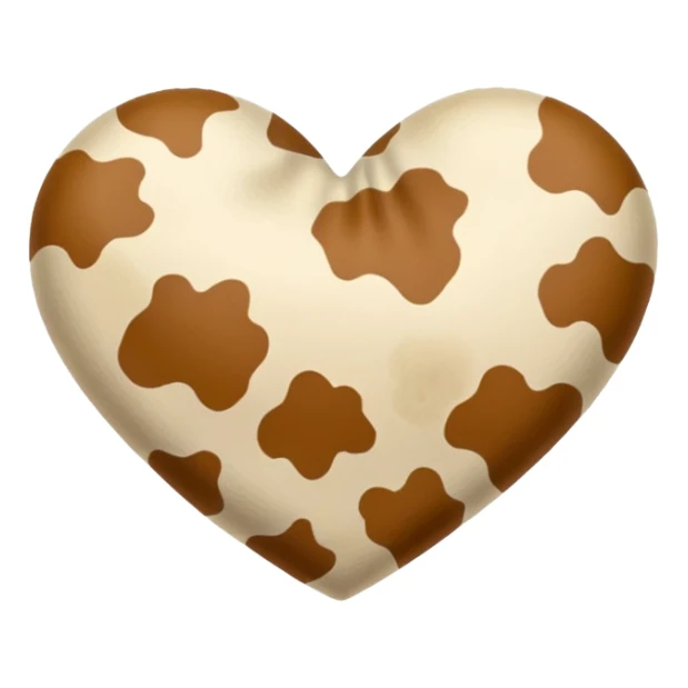 Beige Cow print heart  sticker