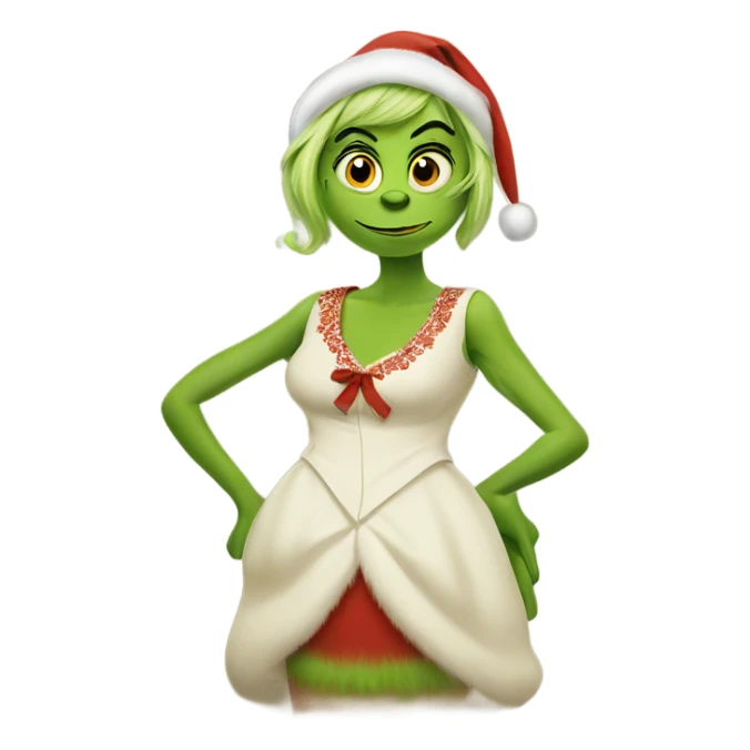 grinch as a traditional wife sticker