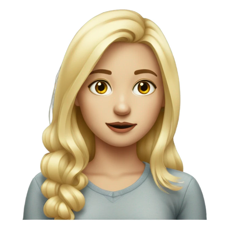 blonde girl portrait with phone. Without red dot  sticker
