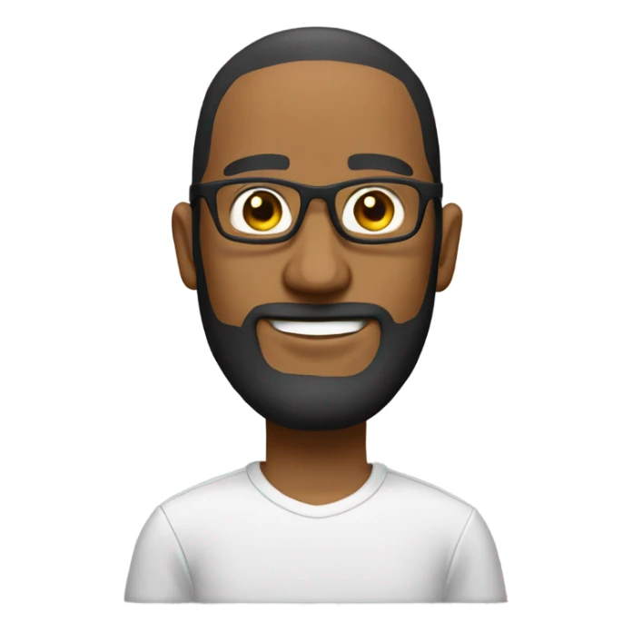 receeded hairline thin beard thick glasses sticker