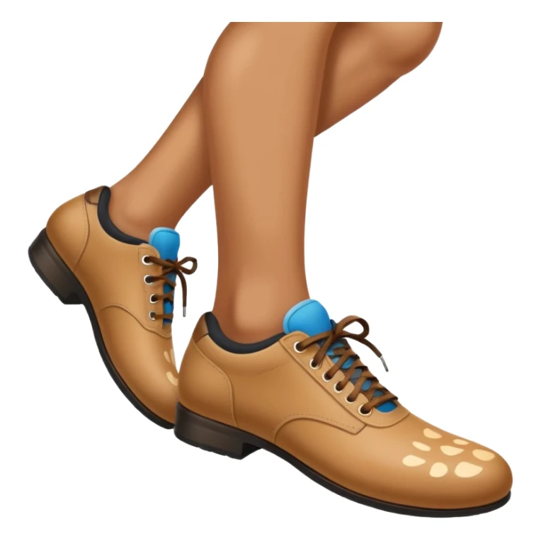 a shoe with a foot inside, stepping and showing a clear shoe print below. and leg







 sticker
