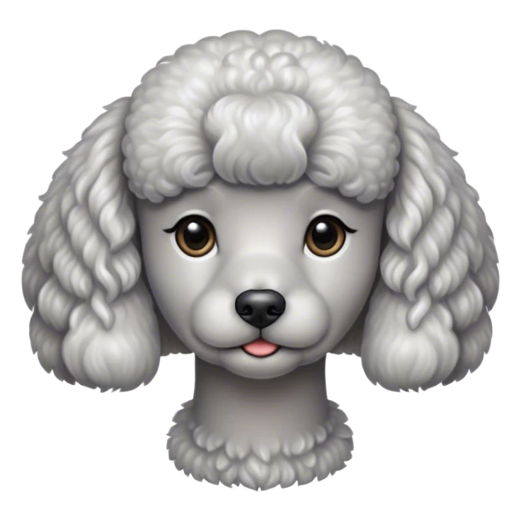 Silver cute poodle with Korean style haircut  sticker