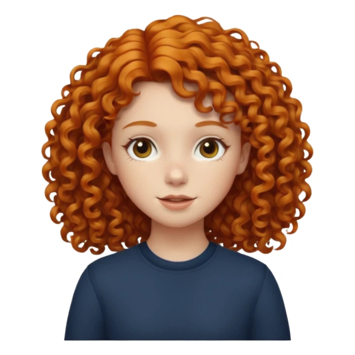 A ginger girl with curly hair in this style 👩🏼‍🦱 sticker