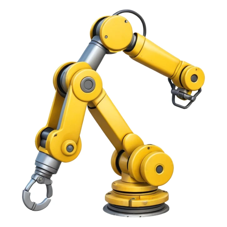 Industrial Arm – Yellow robotic arm, gripping tool sticker