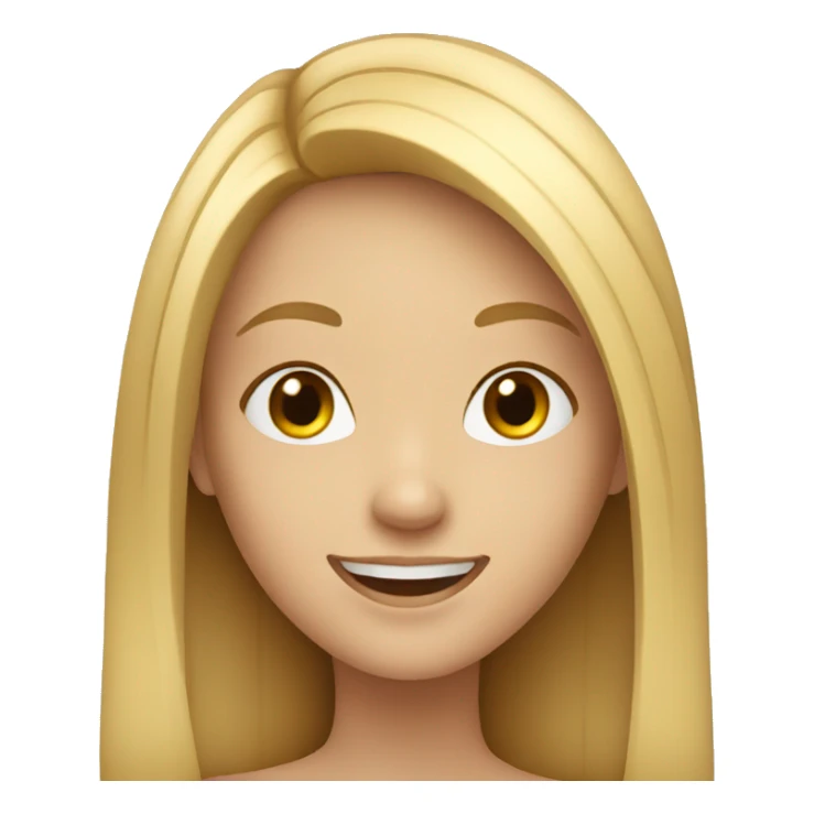 smiling girl with blonde straight long hair sticker