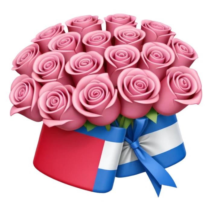 SPAM MEAT rose bouquet wrapped in french flag sticker