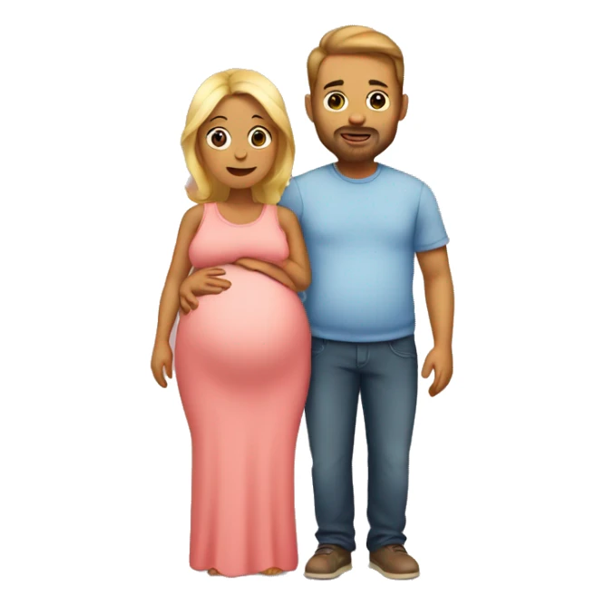 A pregnant woman with her husband  sticker