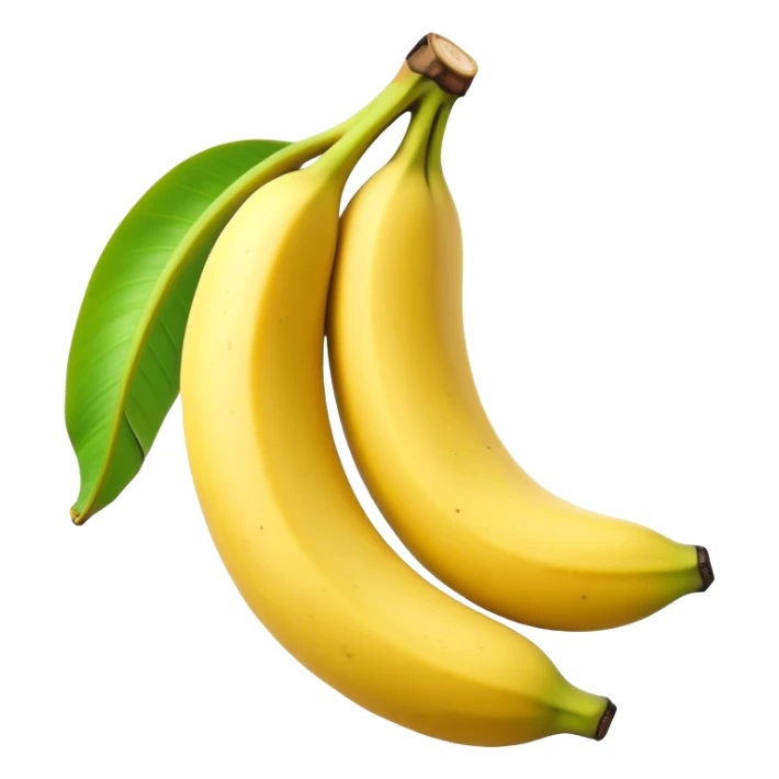 Cinematic Realistic Banana Emoji, Bright and cheerful, with a smooth, yellow peel slightly speckled with spots, revealing a soft, sweet interior. The banana is curved elegantly, standing out against the soft green leaves. Soft glowing outline, capturing the essence of tropical sweetness and energy in a ripe banana. sticker