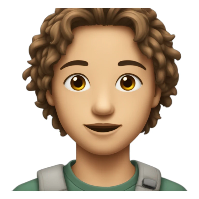 adolescente avec un gribouillis au dessus de sa tête sticker