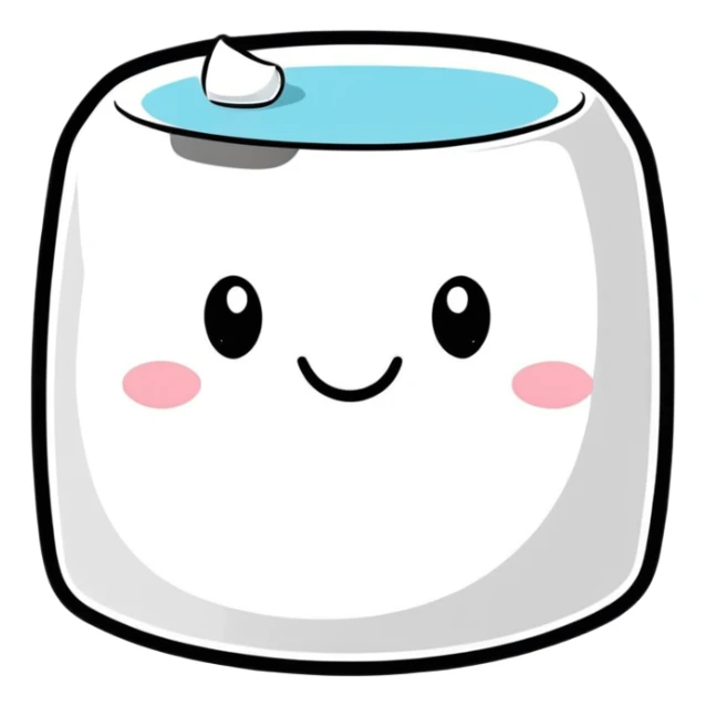cartoon sticker of a marshmallow with a happy face sticker