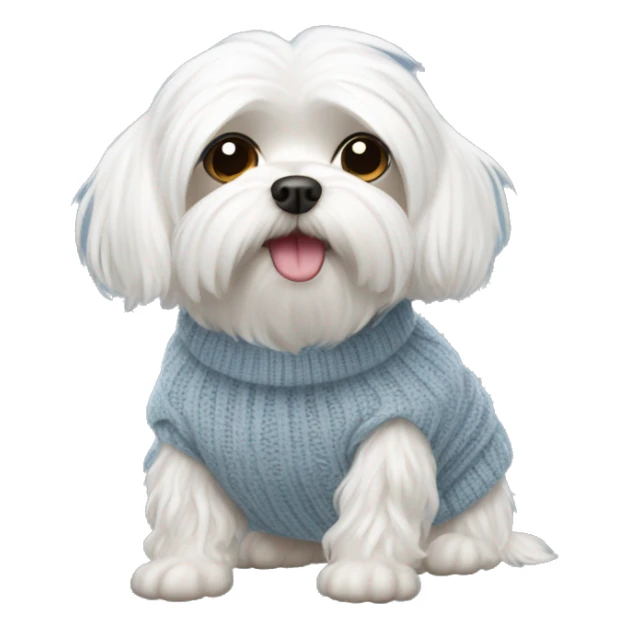 maltese dog wearing a sweater sticker