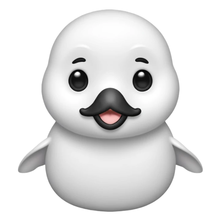 Crea una cría de foca arpa (conocida como whitecoat) descansando sobre el hielo.Es prácticamente una esfera perfecta de pelaje blanco y esponjoso.Tiene ojos oscuros, una nariz negra pequeña y bigotes largos que resaltan sobre su cara clara sticker