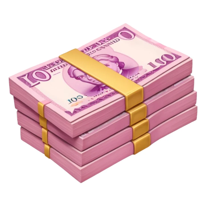 pink pack of british pounds sticker