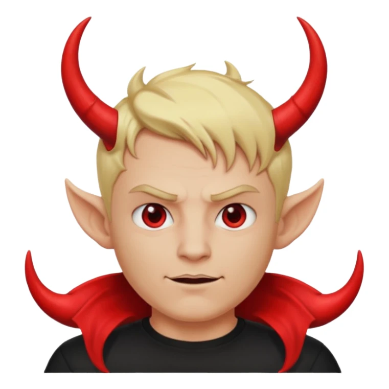 blonde short hair man devil with shirt sticker