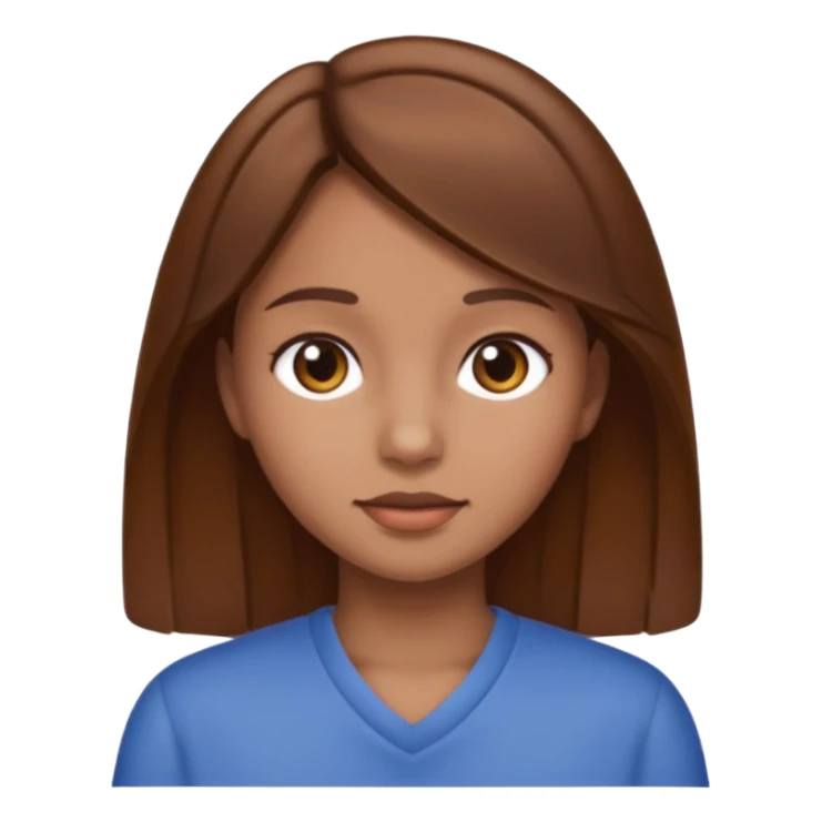 Girl with brown hair and normal skin tone sticker