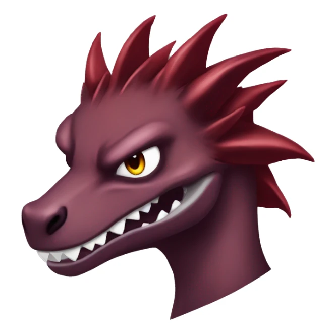 Cool edgy badass modern Maroon sergal-raptor-Charmeleon with darker mane sticker