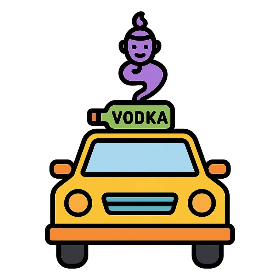 Djinn vodka taxi icon sticker