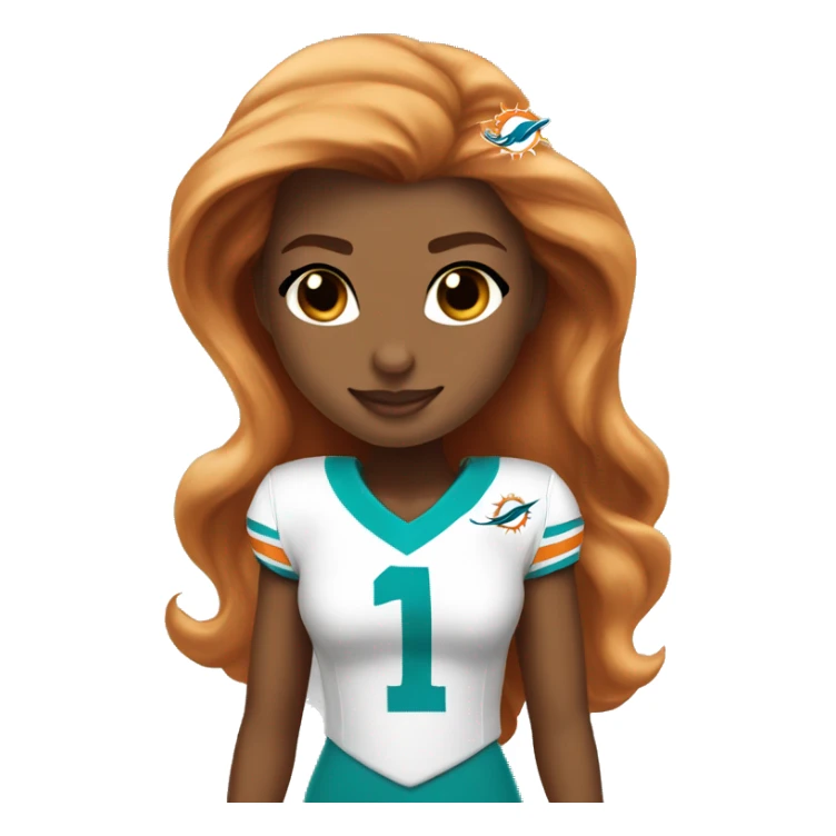 Dianey Princess Belle swift wearing Miami Dolphins jersey number 1 sticker