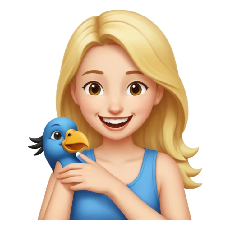 Arms crossed holding beak laughing girl sticker