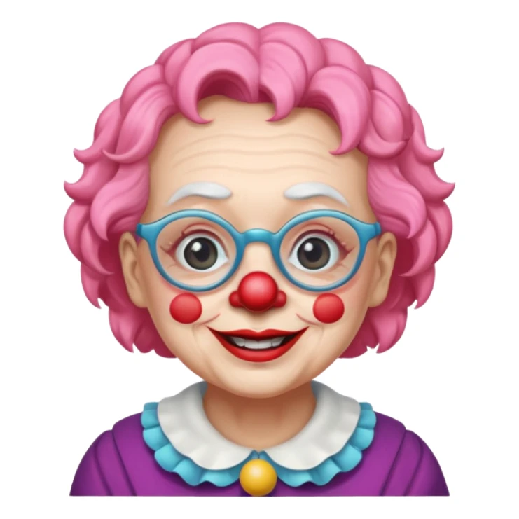 grandma clown with eyeglasses sticker