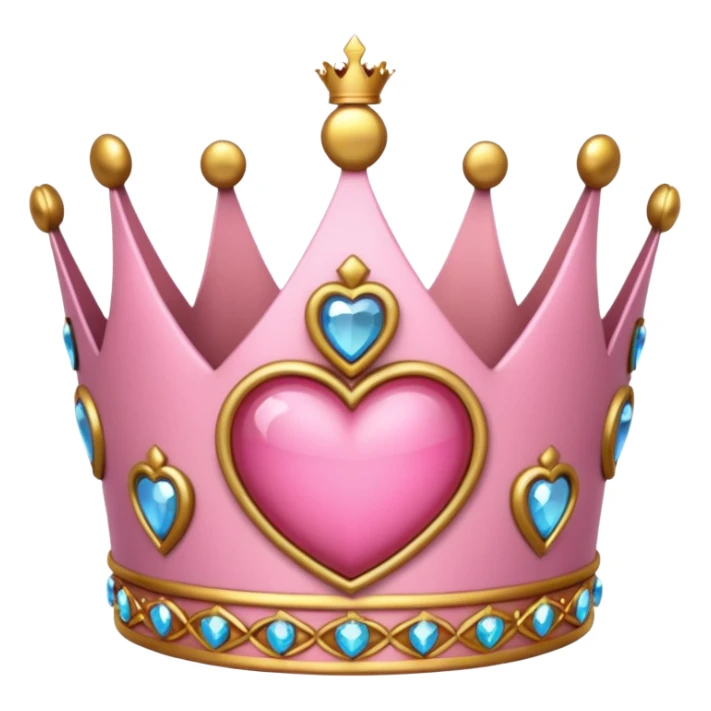 Crown little pink with heart sticker