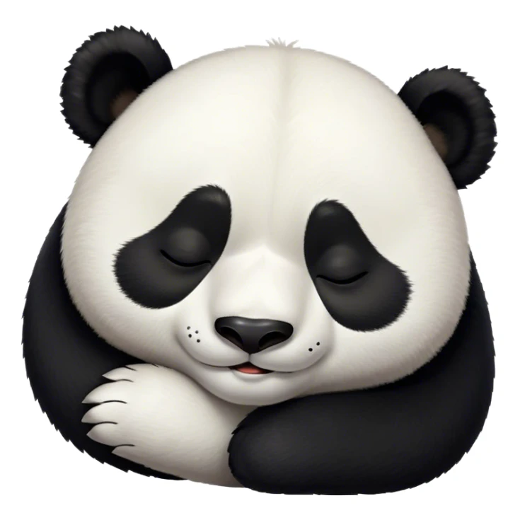 Meme-Worthy Cute Sleeping Panda Portrait Emoji, Head resting peacefully with a contented smile, showcasing a delightfully robust build and a luxuriously soft black and white Fur, eyes shut in a serene, restful nap, Simplified yet hilariously adorable features, highly detailed, glowing with a soft, drowsy light, high shine, relaxed and utterly lovable, stylized with an air of playful laziness, bright and heartwarming, soft glowing outline, capturing the essence of a comically sleepy panda, so meme-worthy it feels like it could instantly become the next viral sensation of adorable slumber! sticker