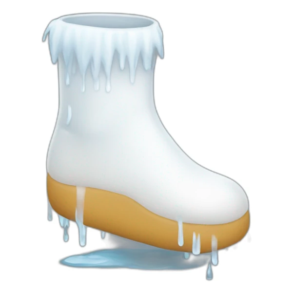 Foot wearing white socks wet with rain on the ground sticker