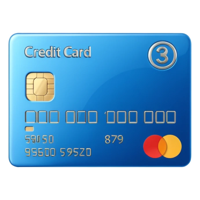 3D style credit card icon, no text sticker