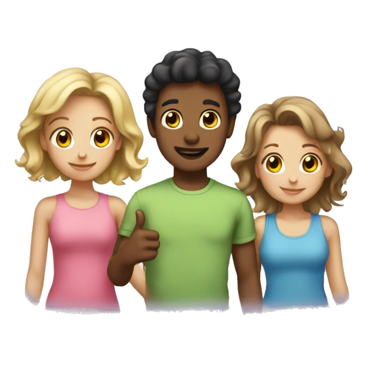 1 boy and 4 girls sticker