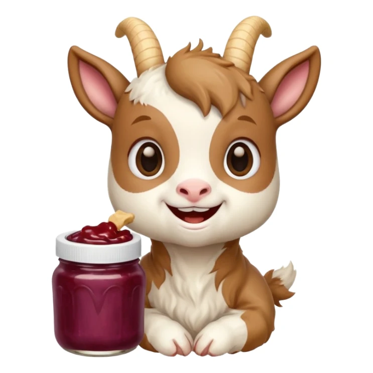 cute baby goat eating peanut butter and jelly  sticker