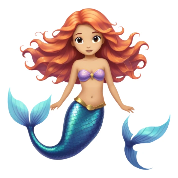 mermaid girl underwater scene sticker