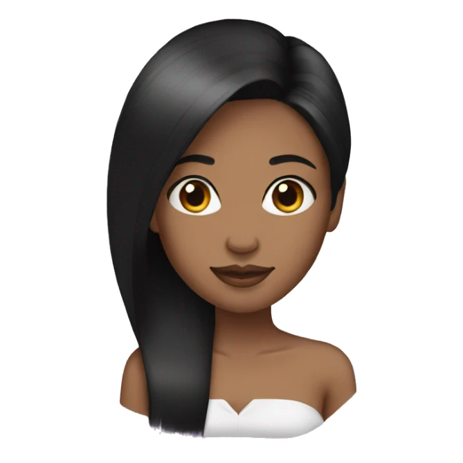 Black female black straight hair sticker