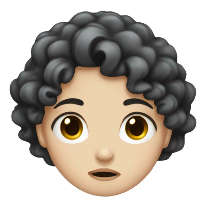 white girl with curly black hair crying sticker
